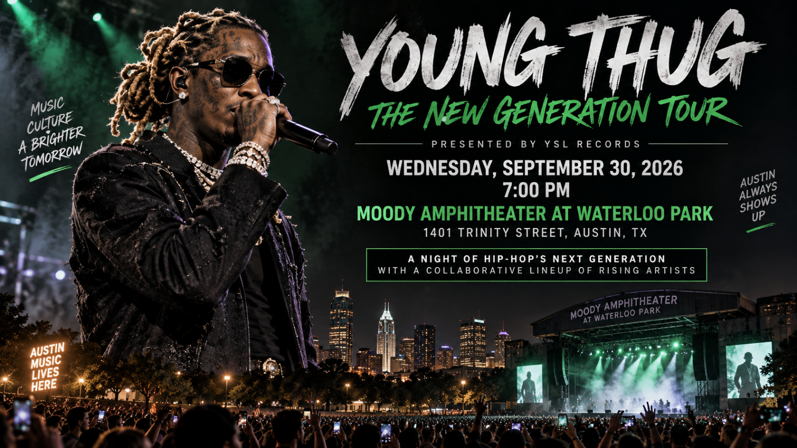 Young Thug New Generation Tour Austin event poster
